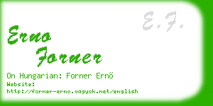 erno forner business card